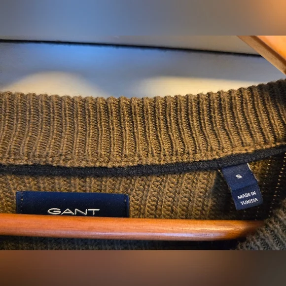 Gant Men's Khaki Crewneck Sweater - Picture 3 of 6